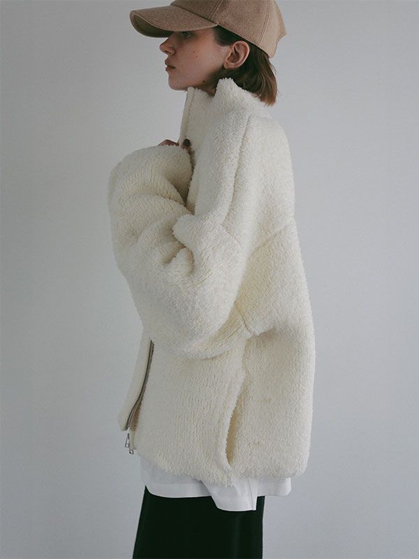 ボンディングニットフリースブルゾン （OFF WHITE)