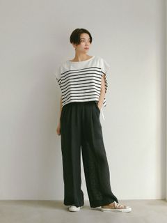 シアーリネンパンツ - NAVY