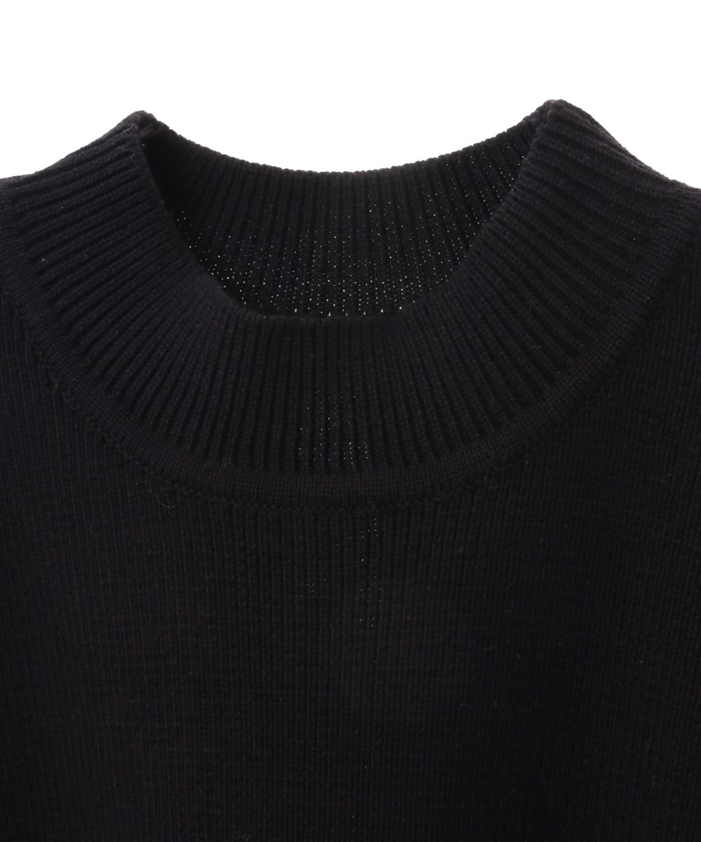 CLANE - バックスリットニットベスト - BACK SLIT KNIT VEST - BLACK 