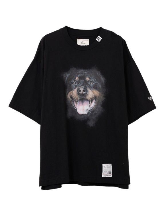 ドッグ プリントティーシャツ - Dog Printed T-shirt BLACK