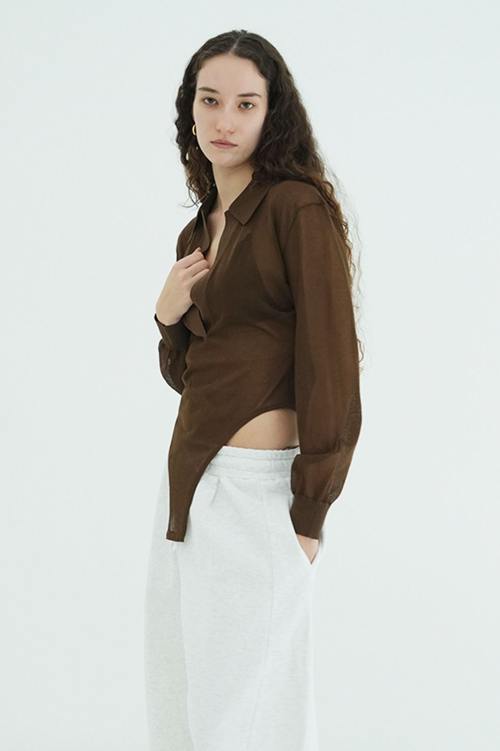 スキッパー ニット ボディスーツ - SKIPPER KNIT BODYSUITS (BROWN)