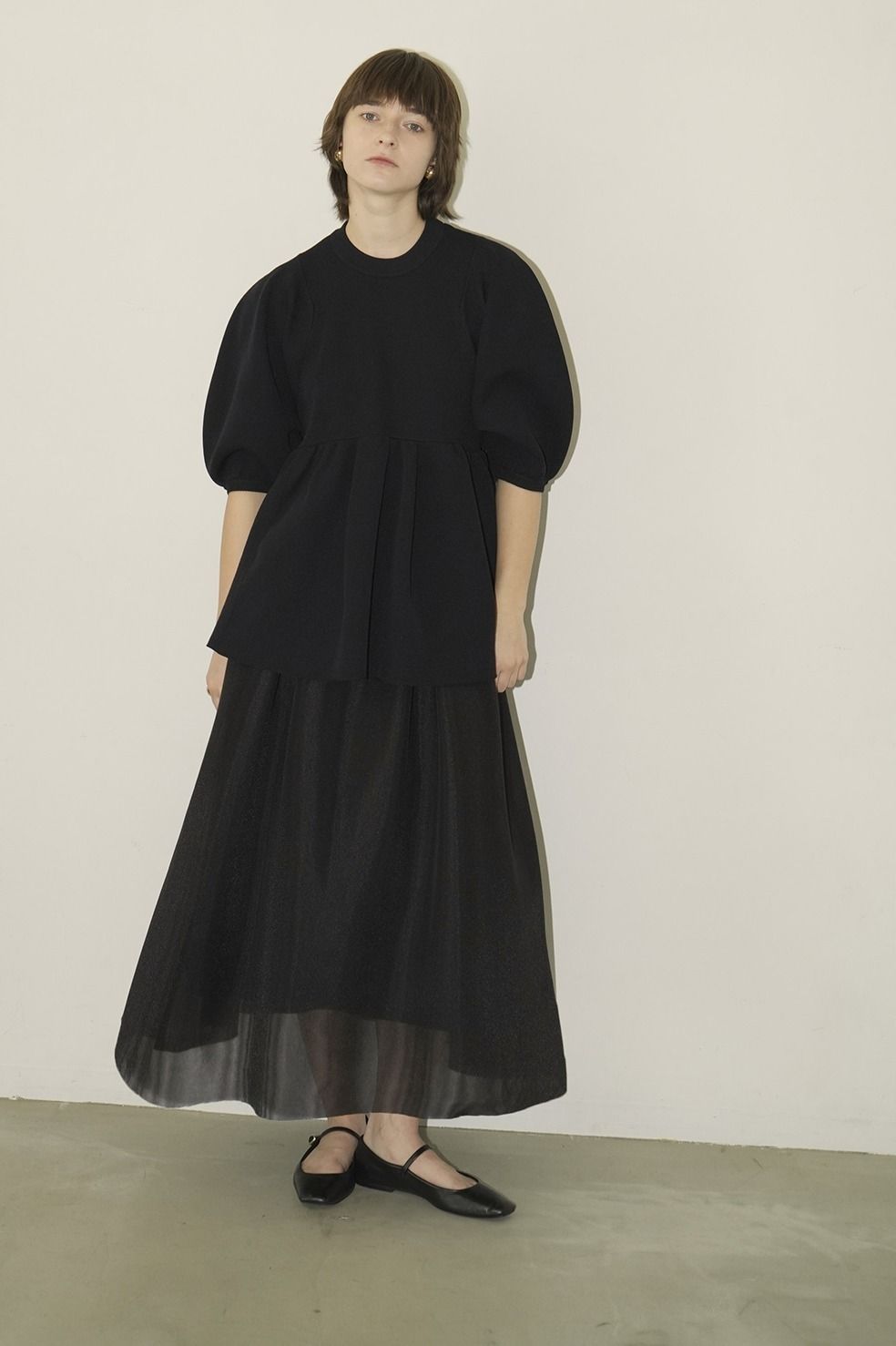 CLANE - ボリューム フレア スカート - ブラック - SHEER RUSSELL VOLUME FLARE SKIRT | ADDICT  WEB SHOP