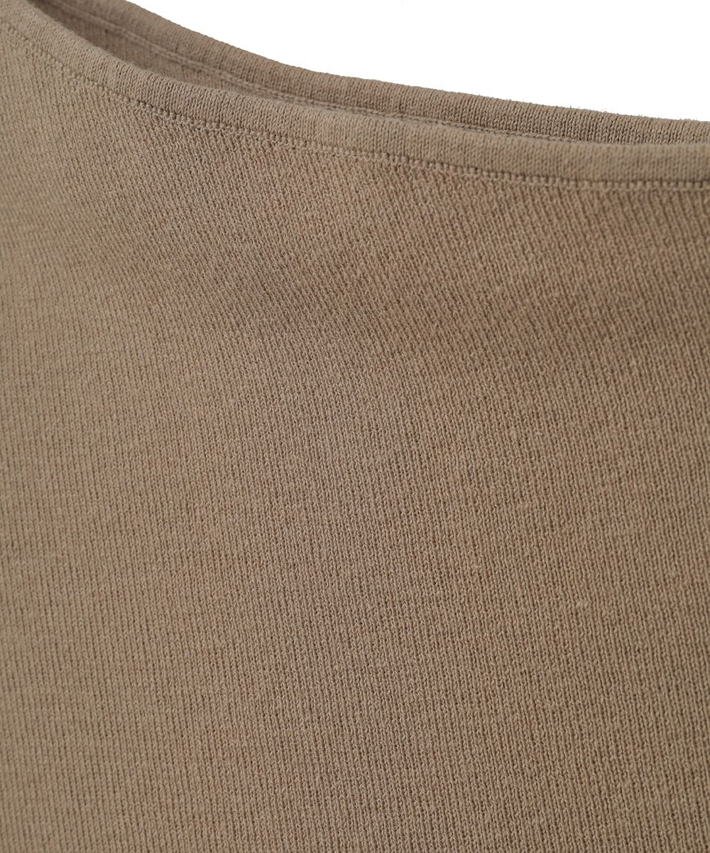 ワンショルダーリーズトップストップス  -  ONE SHOULDER LOOSE KINIT TOPS - BEIGE