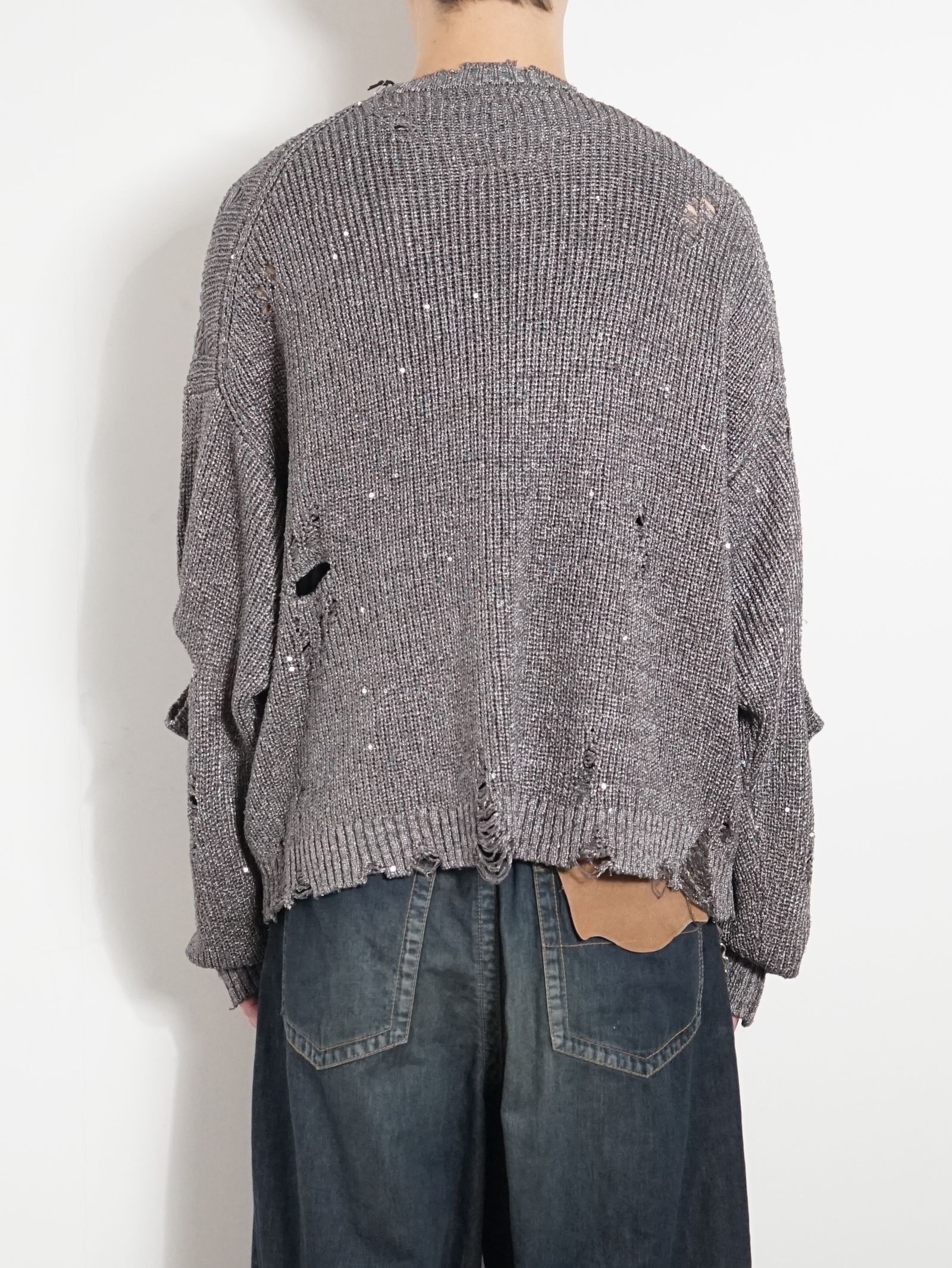 スプリングニットプルオーバー - SANGLE KNIT CARDIGAN - GREY