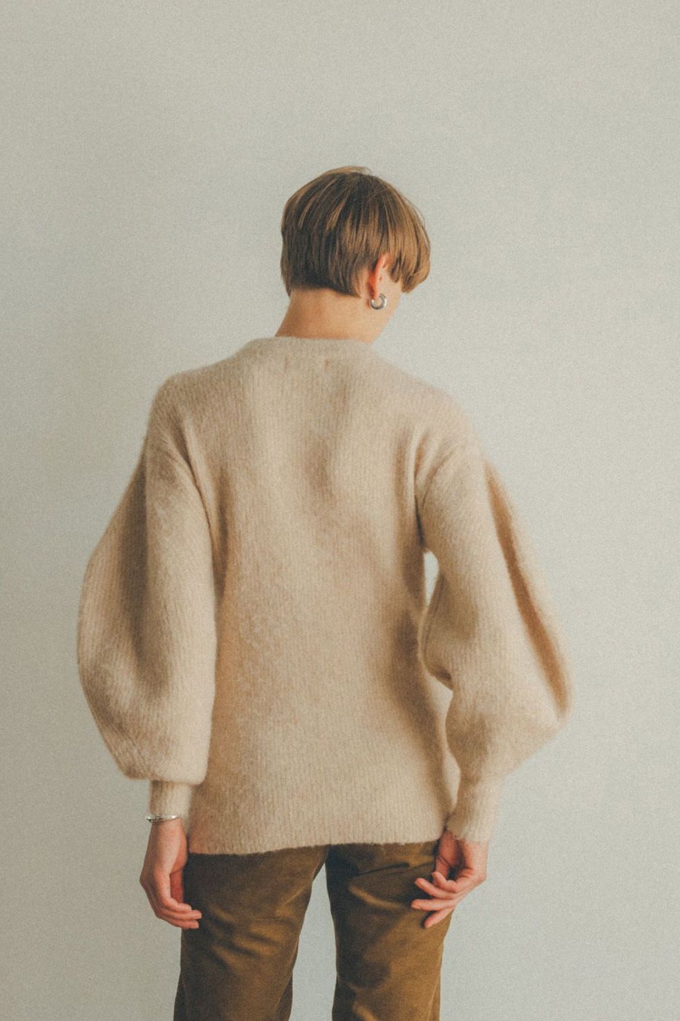 CLANE - ROUND SLEEVE MOHAIR KNIT TOPS - ラウンドスリーブ