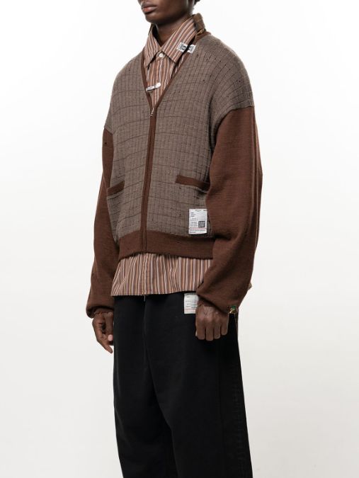 ディストレスト ニットカーディガン - Distressed Knit Cardigan (BROWN)