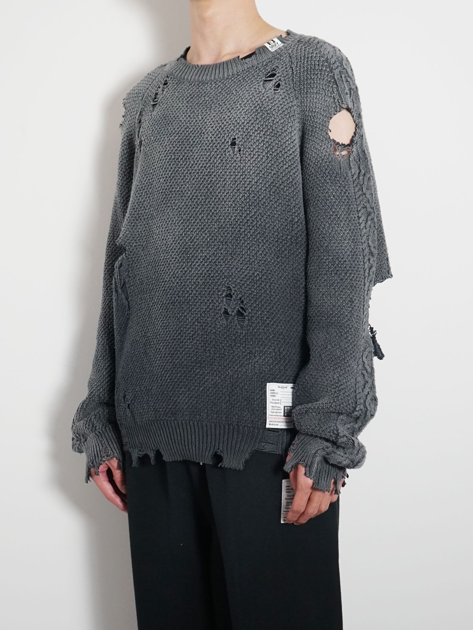 メゾンミハラヤスヒロ 24AW Sun Faded ダメージ加工ニットセーター メゾンミハラヤスヒロ 24AW Sun Faded ダメージ加工ニットセーター