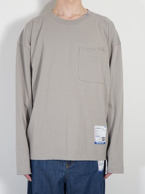 ポケットロングスリーブカットソー - POKET LS TEE - LT.GREY