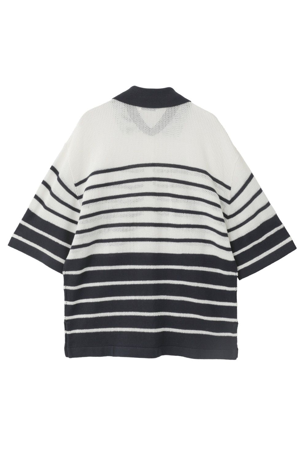 ハーフスリーブオーバーニットシャツ - HALF SLEEVE OVER KNIT SHIRT(NAVY)