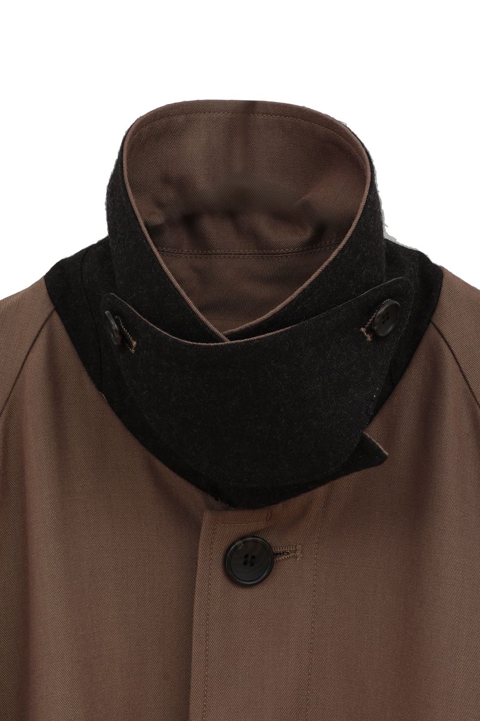 ステンカラーコート - BULKY LINE STAIN COAT (BROWN)