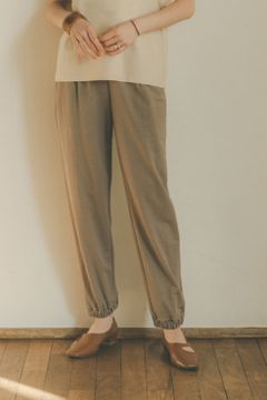 ギャザージャージパンツ - HEM GATHER JERSEY PANTS BEIGE