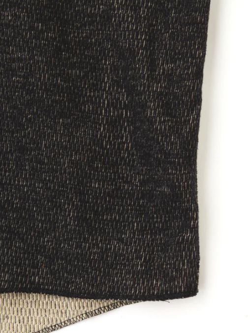 オーガニックコットン サーマルシャツ - ORGANIC COTTON THERMAL TEE - Mixed ”UNSTAINED” yarn - BLACK