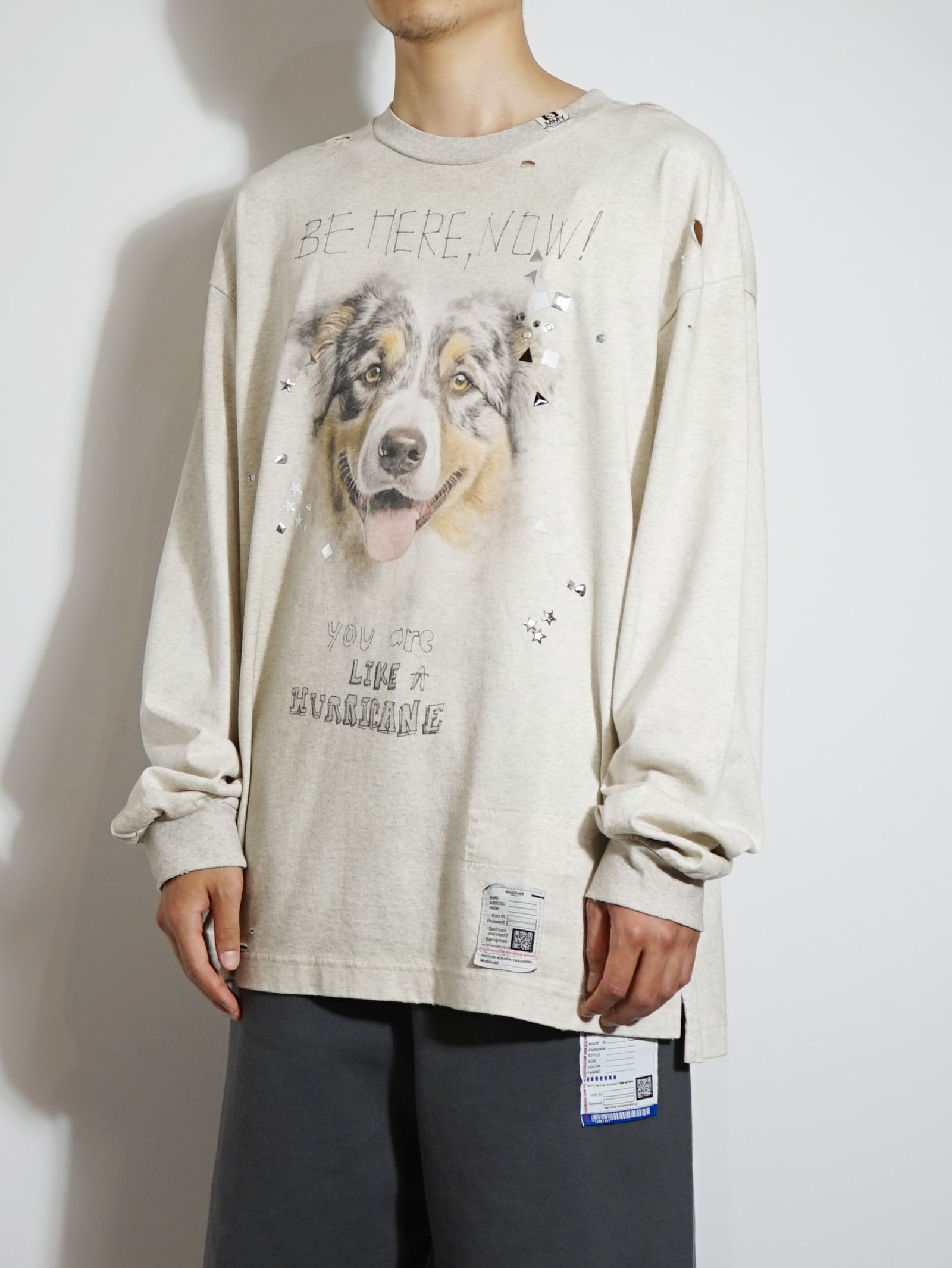 エンベリッシュディストレス カットソー - EMBELLISHDISTRESS LT  GREY