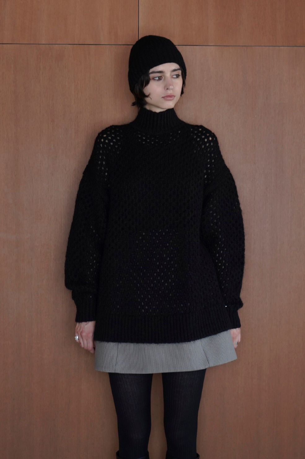 CLANE - ドットメッシュ モヘア オーバーニット トップス - DOT MESH