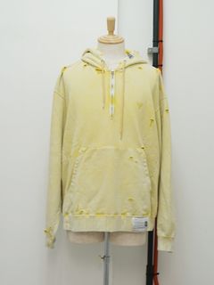 ブリーチドハーフジップフーディ - Bleached Half Zip Hoodie (YELLOW)