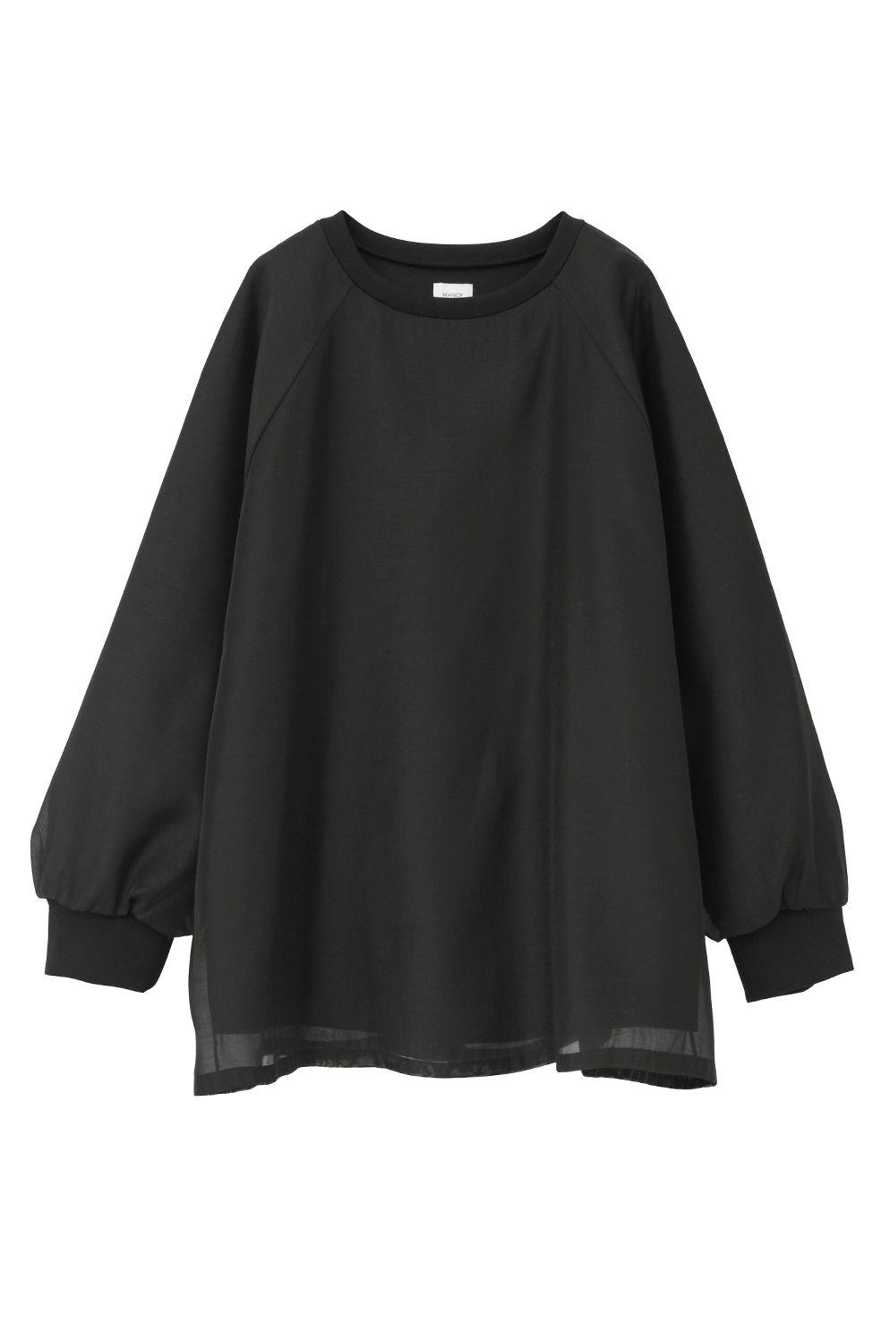 シアーレイヤード カットトップス | SHEER LAYERED CUT TOPS (BLACK)