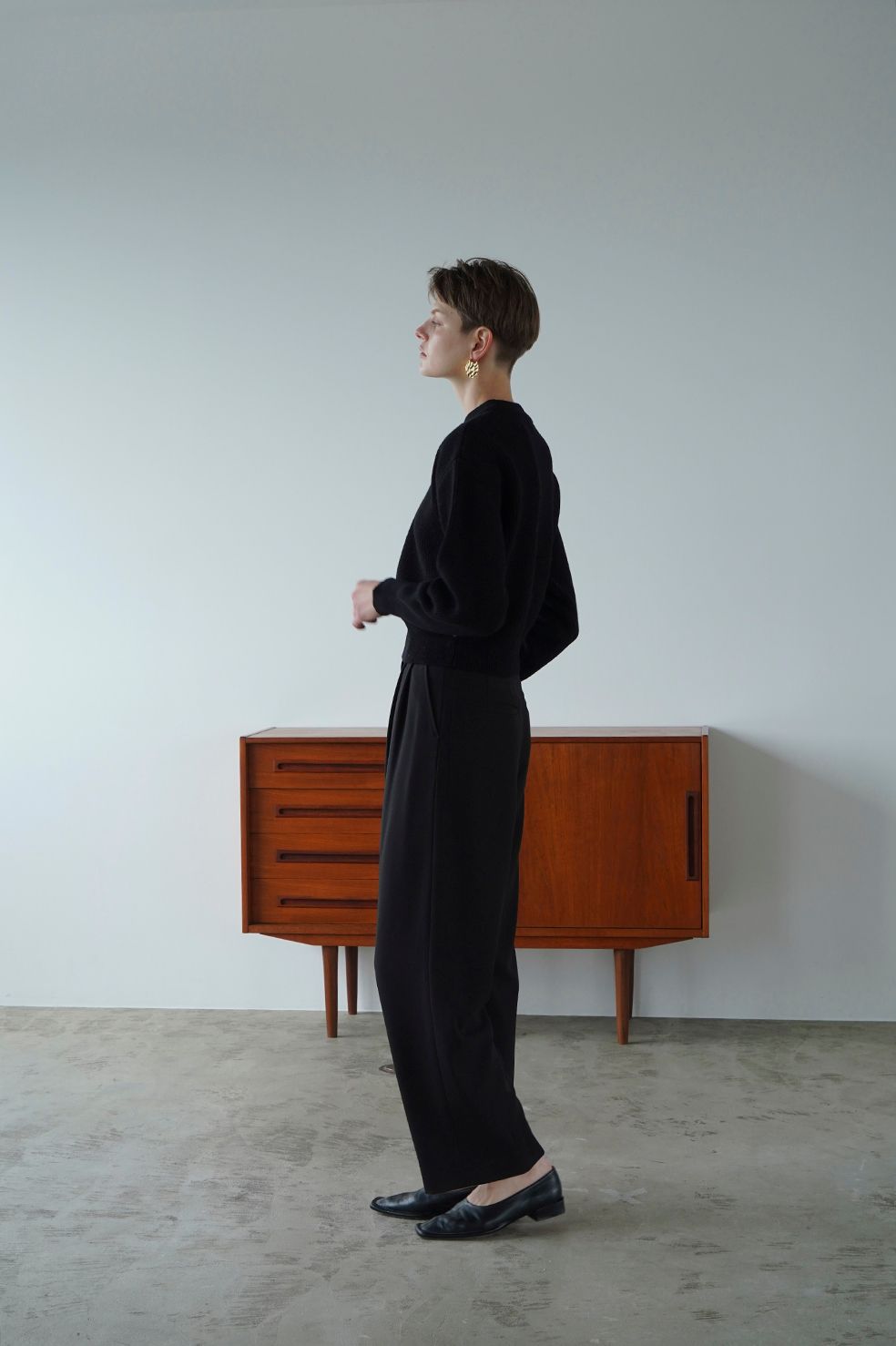 【22AW 2nd】 ベーシックタックパンツ -  BASIC TUCK PANTS - BLACK