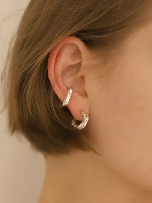 【両耳用】メルトピアス SV シルバー シンプル デザイン ユニセックス アクセサリー