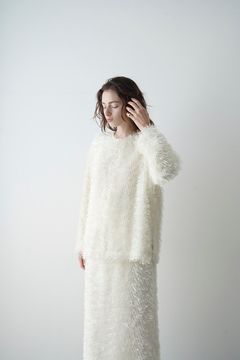 ダブル フェイス フリンジ トップス - W FACE FREINGE TOPS - IVORY