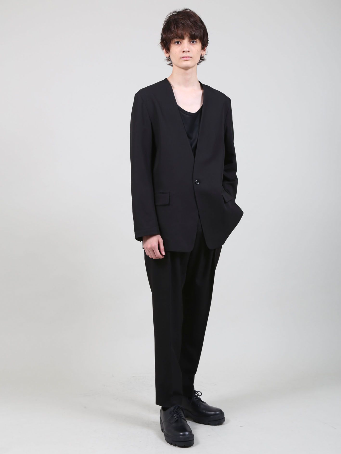 T/Rライトギャバ ツータックパンツ - 2 Tuck Pants - BLACK
