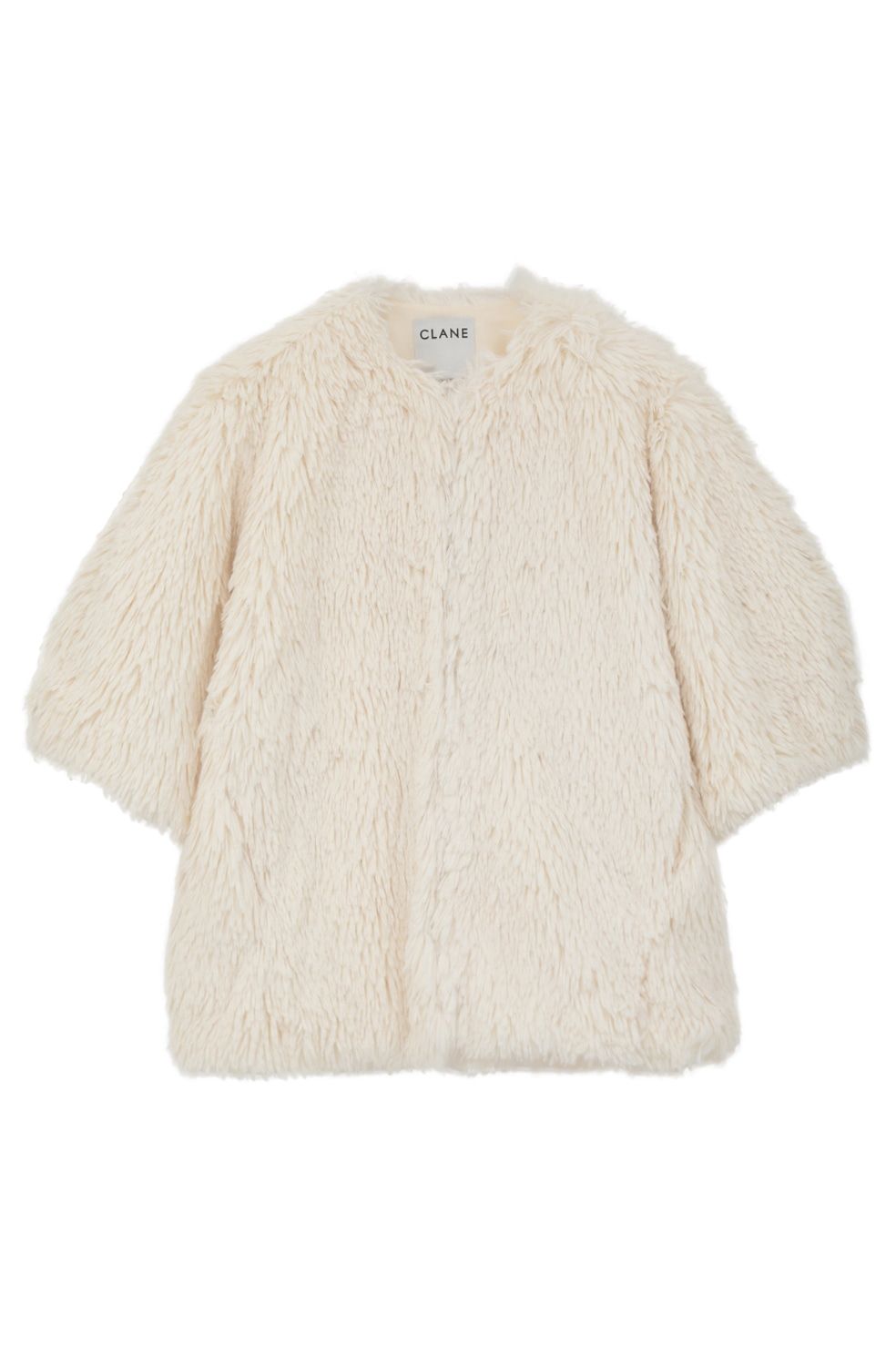 ハーフスリーブファージャケット -  HALF SLEEVE FAKE FUR JACKET (IVORY)