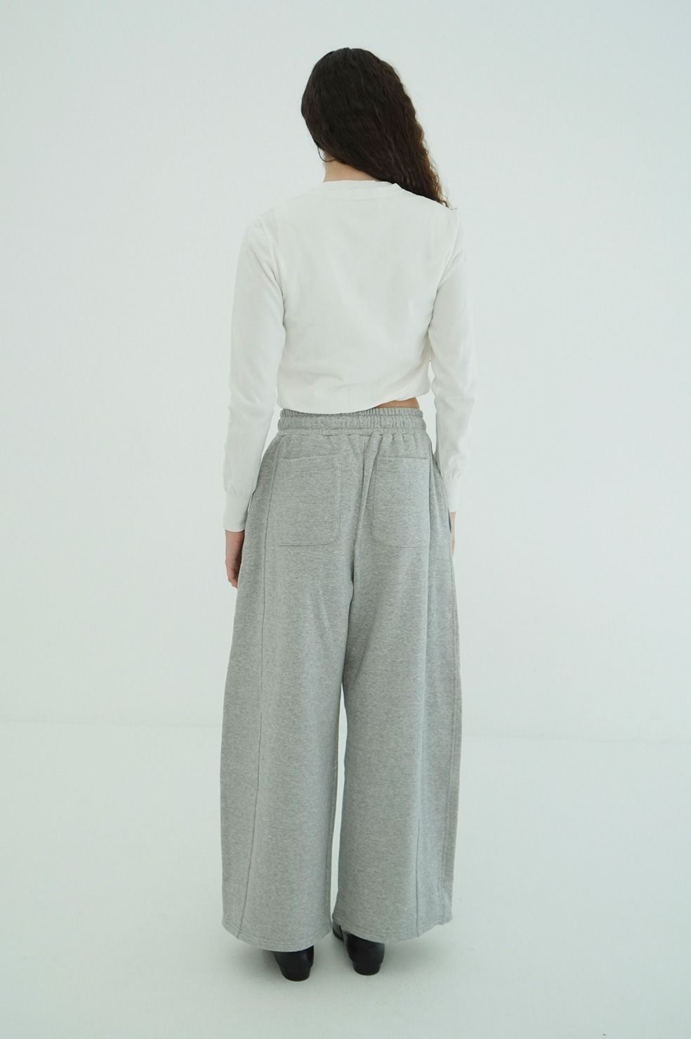パフトップス - W FACE CLOUD PUFF SLEEVE TOPS (GREY)