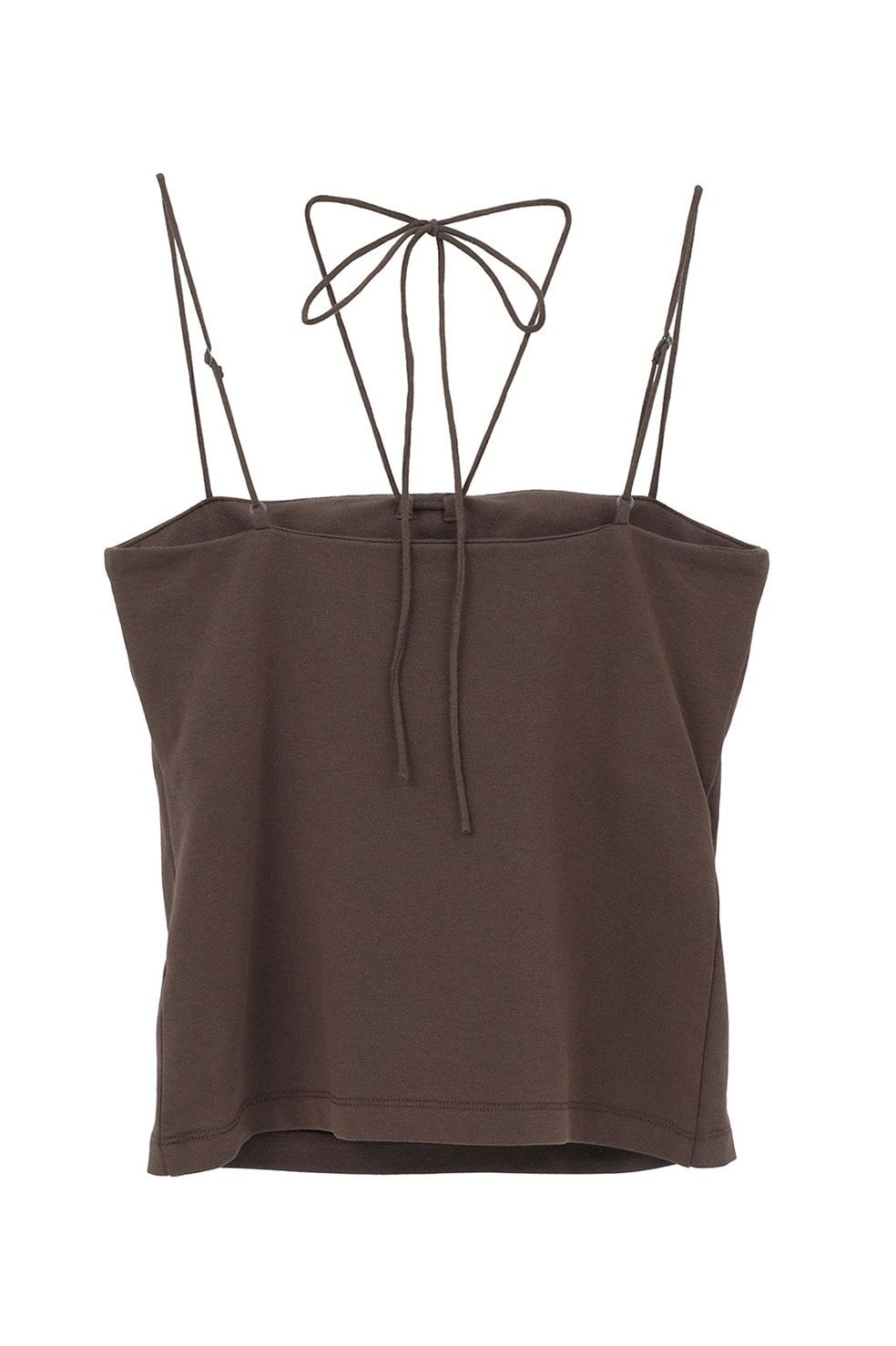 ベアトップ -  THIN CORD HALTER NECK TOPS (BROWN)