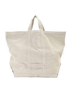 レザートートバッグ LEATHER TOTE BAG - Cow split leather - WHITE