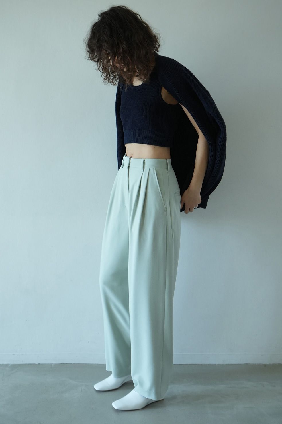 ハンドメイド CLANE 24SS MOCKNECK OVER TOPS ミント | www 