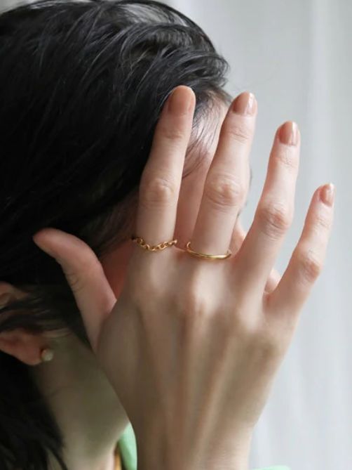 ジェミニリング GD ゴールド 指輪 シンプル デザイン ユニセックス アクセサリー