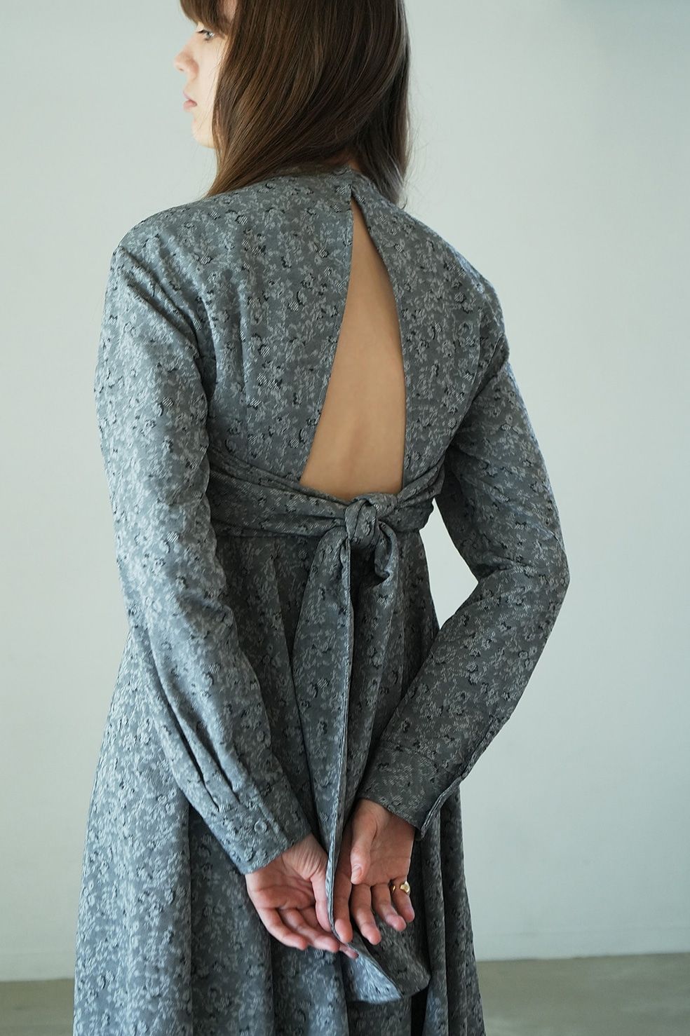 CLANE - ジャガードワンピース - 2WAY JAQUARD ONEPIECE - GREY 