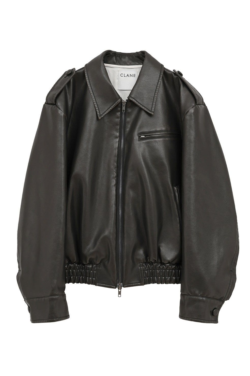 バルキーラインシングルレザージャケット - BULKY LINE SINGLE LEATHER JACKET (BLACK)