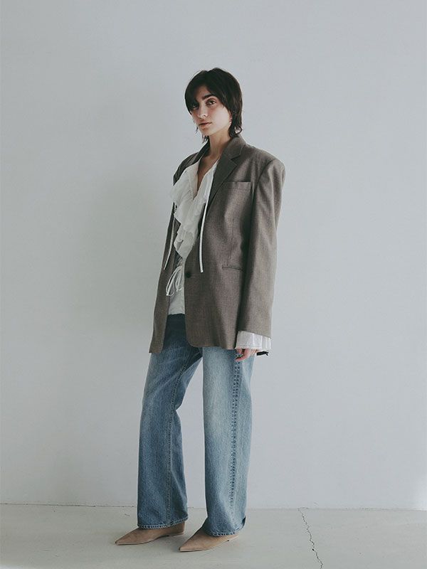 サイドベンツテーラードジャケット - GREIGE