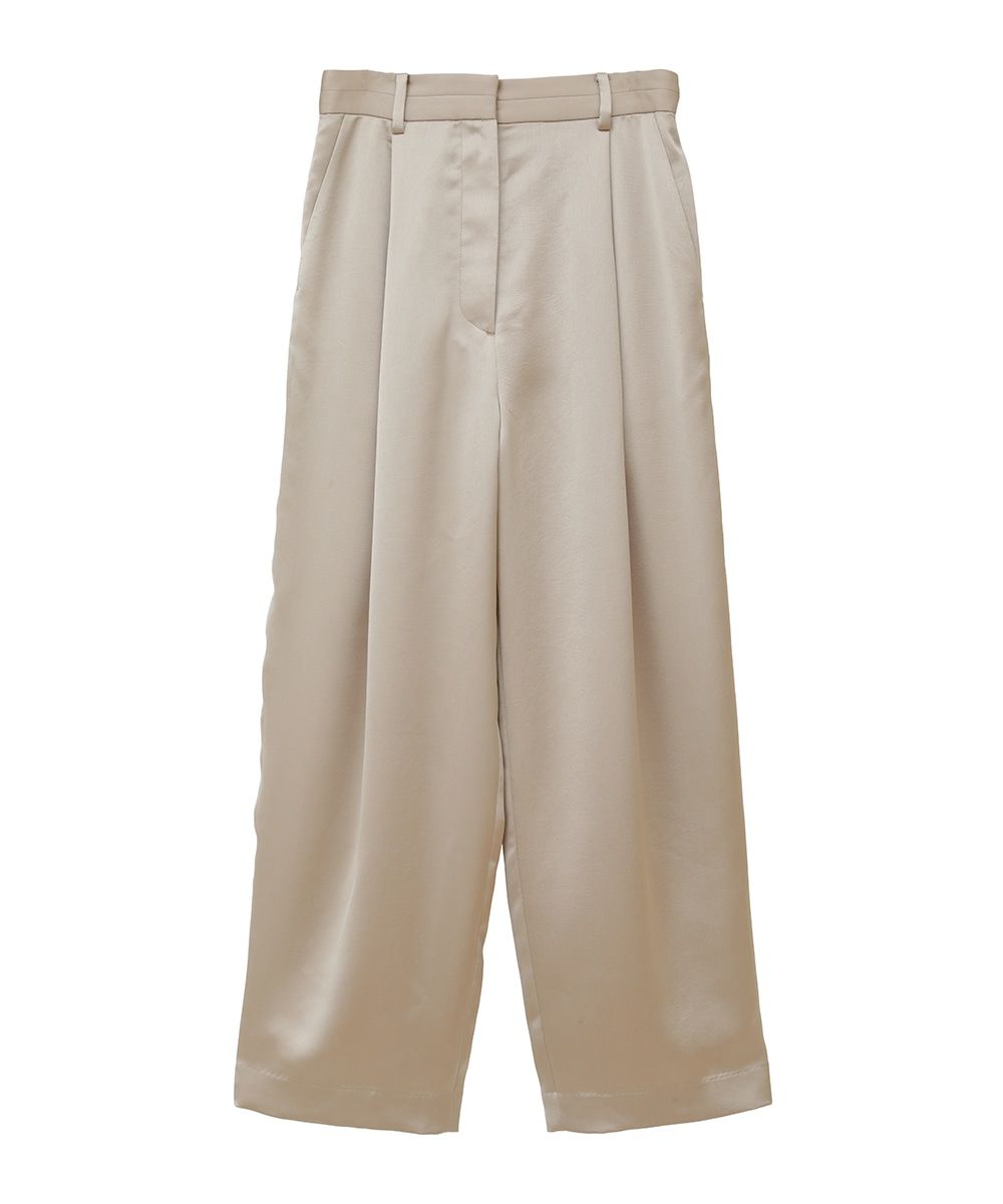 CLANE - サテン スラックス パンツ - SATIN SLACKS PANTS - BEIGE 