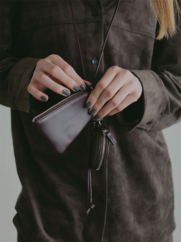 レザーコードマルチポーチ (BROWN）