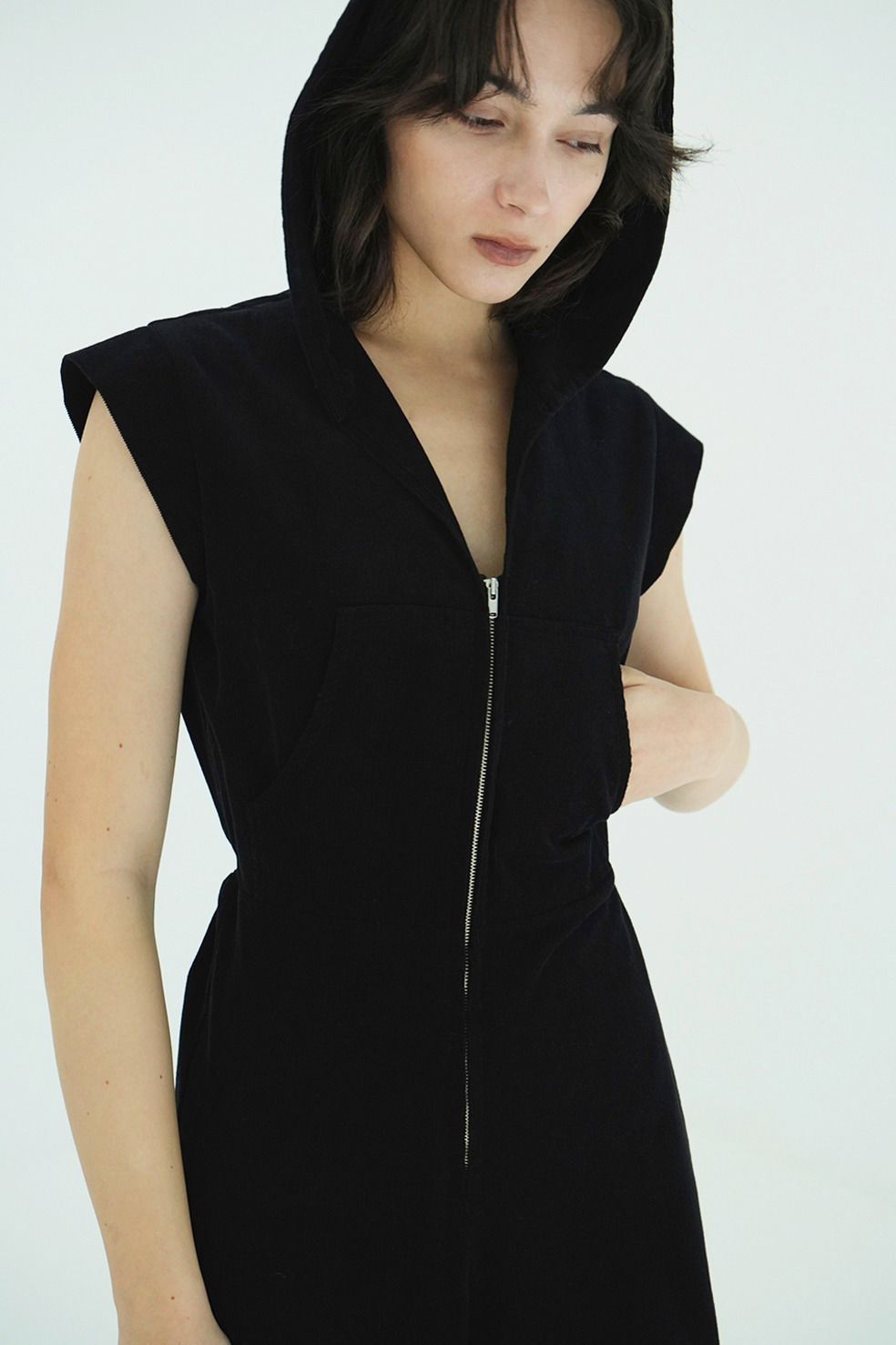 フード オールインワン - CORDUROY HOODED ALL IN ONE (BLACK)