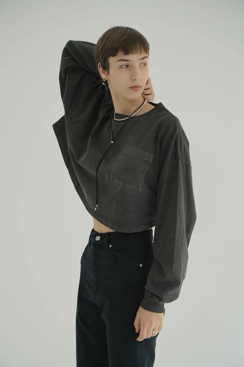 ピグメントショートトップス  -  PIGMENT SHORT TOPS (CHARCOAL GRAY)