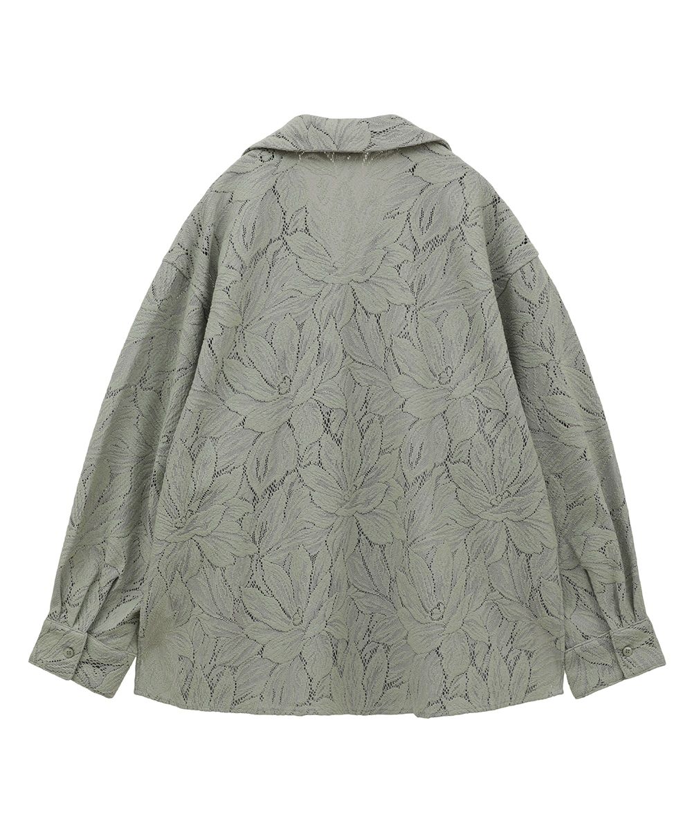 CLANE - カーテンレース スリット シャツ - CURTAIN LACE SLIT