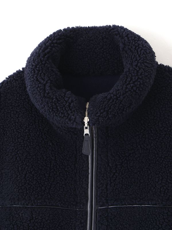 リバーシブルボアブルゾン  (NAVY)