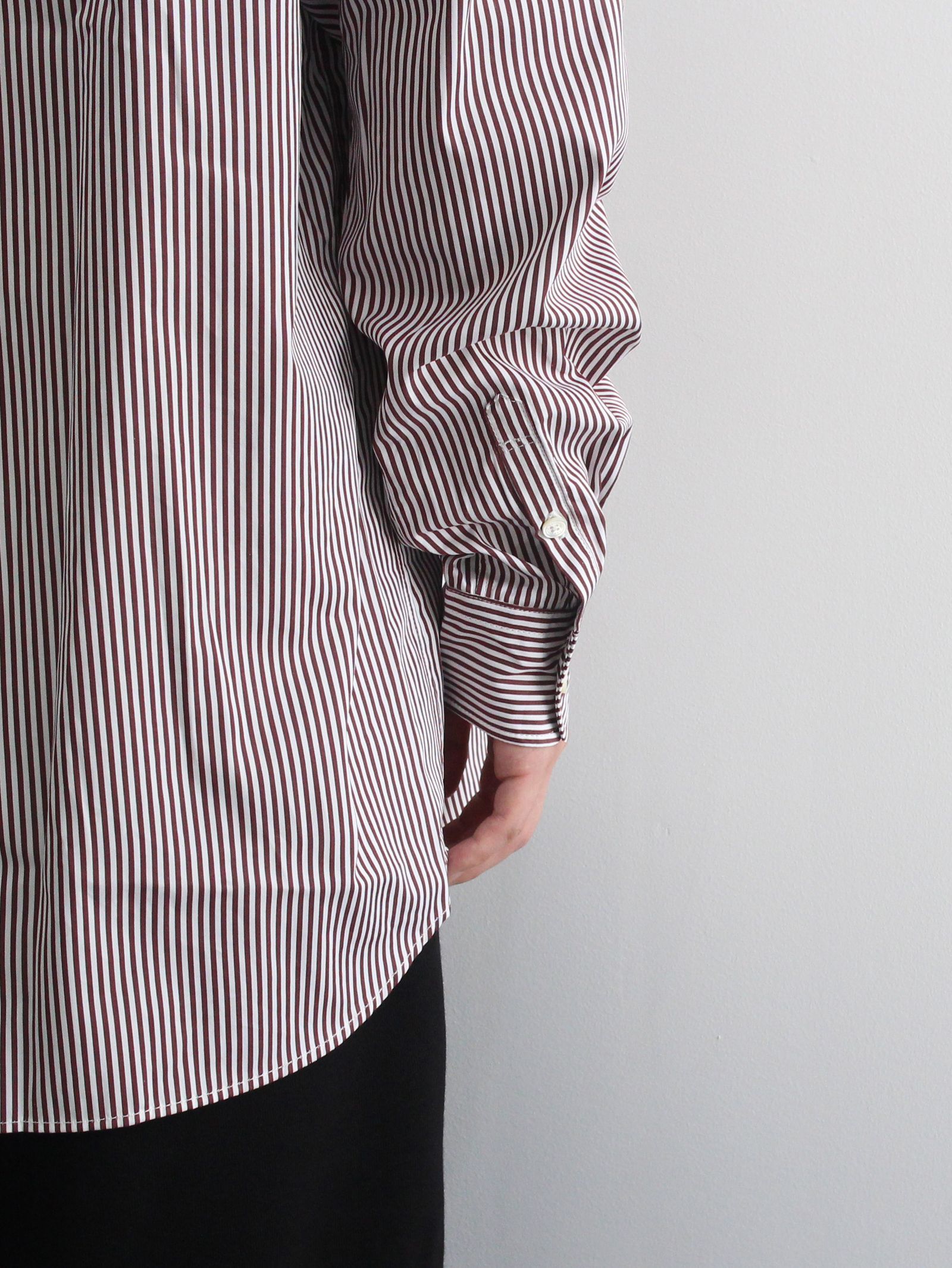 UNIVERSAL PRODUCTS - T.M.Stripe B.D Shirt - BROWN | ADDICT WEB SHOP