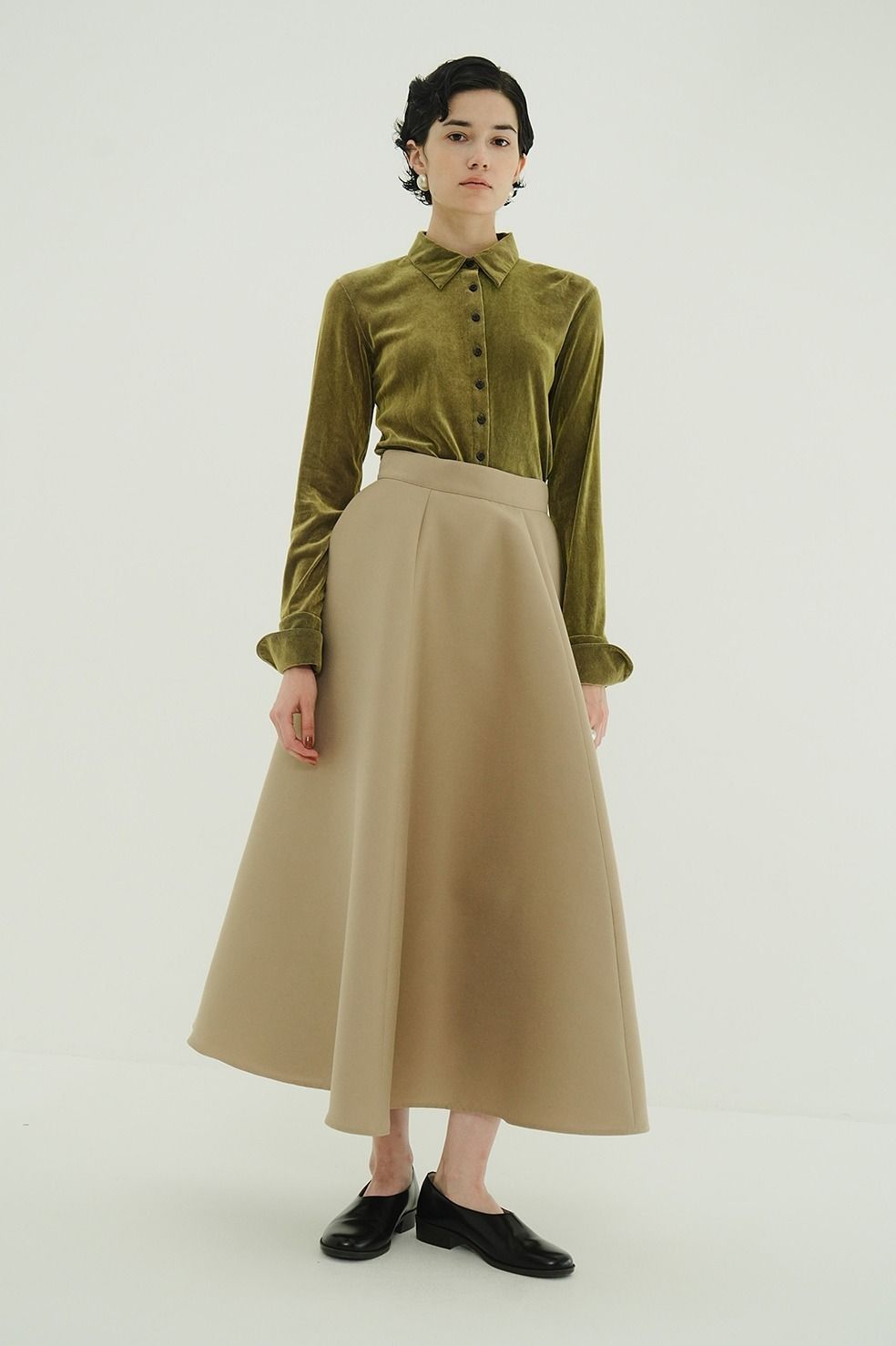 チュールフロッキーシャツ | TULLE FLOCKY SHIRTS (GREEN)