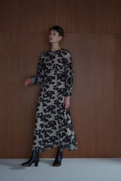 FLOW FLOWER JACQUARD ONE PIECE -  BLACK
