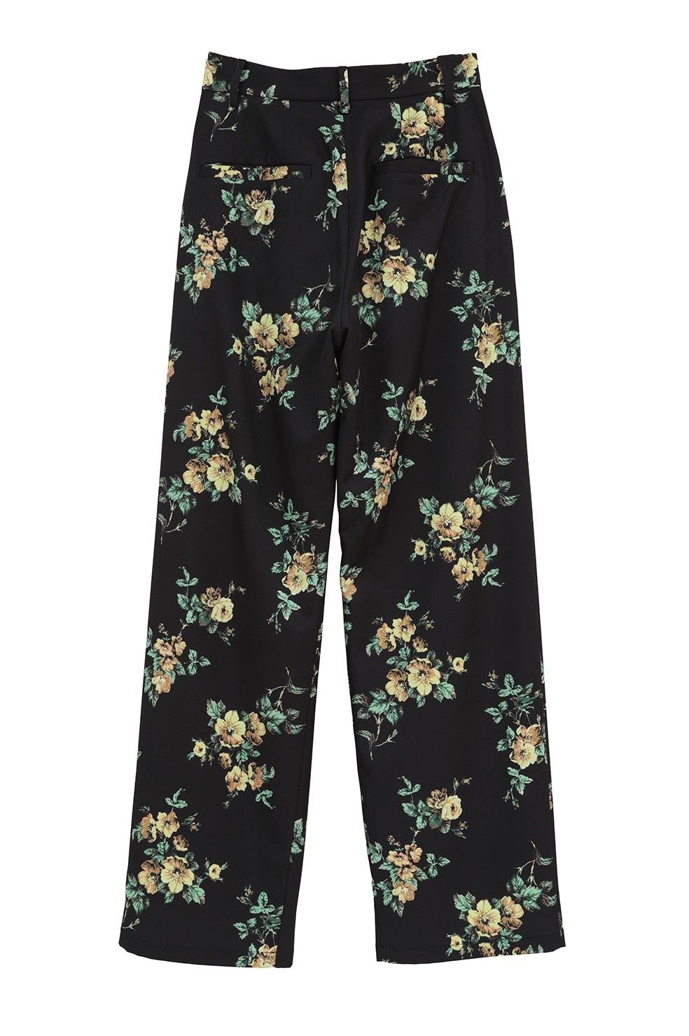 フラワータックパンツ - FLOWER TUCK PANTS (BLACK)