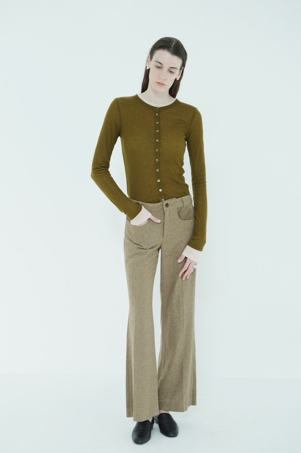 ソフトシアーレイヤードトップス - SOFT SHEER LAYERED TOPS(KHIKI)