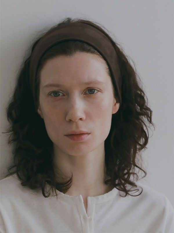 スウェードライクヘアバンド （BROWN)