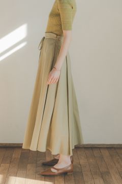 2WAY SUSPENDER MAXI SKIRT - GREEN