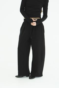 パフトップス - W FACE CLOUD PUFF SLEEVE TOPS (BLACK)