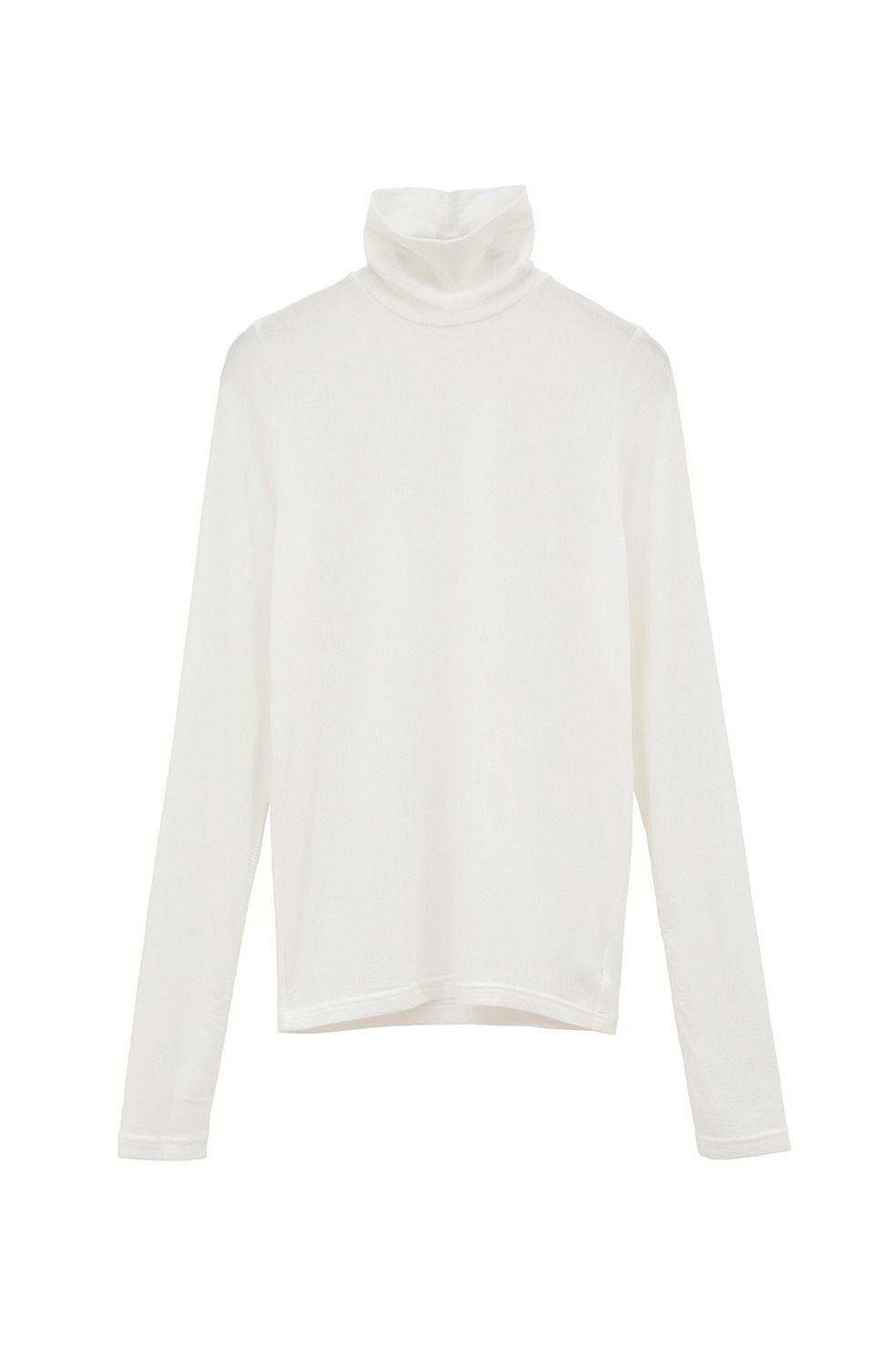 カシミヤ混タートルネックカットソー | COMFORTABLE TURTLE TOPS (WHITE)