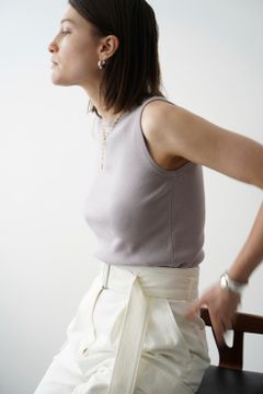ダブルフェイス ニット タンクトップ -  W FACE KNIT TANK TOPS - LIGHT PURPLE