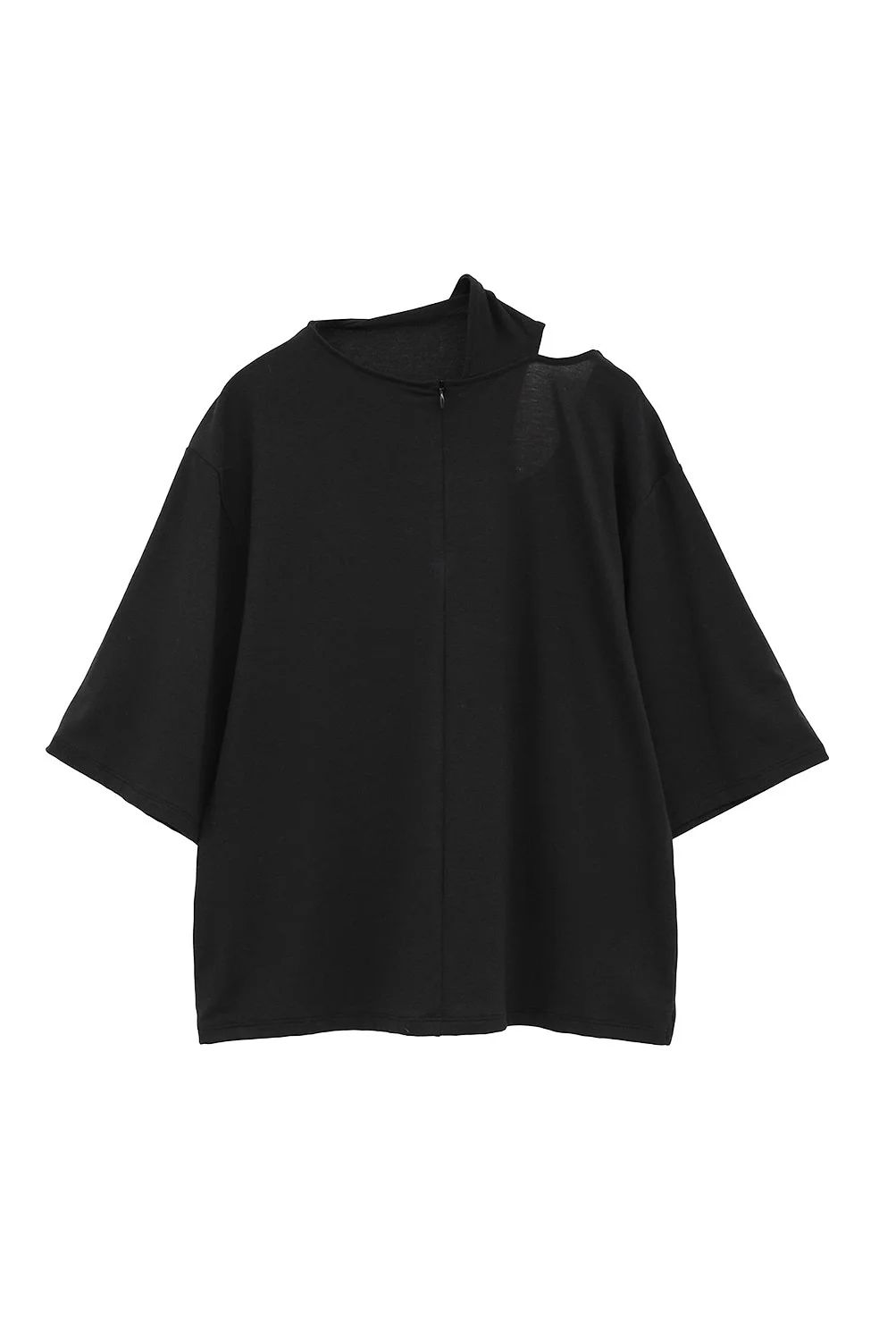 CLANE - スラッシュネックハーフスリーブトップス - SLASH NECK